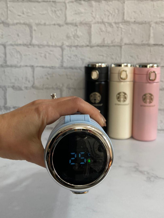 تراول ماگ استارباکس دماسنجدار با درب ضد نشت