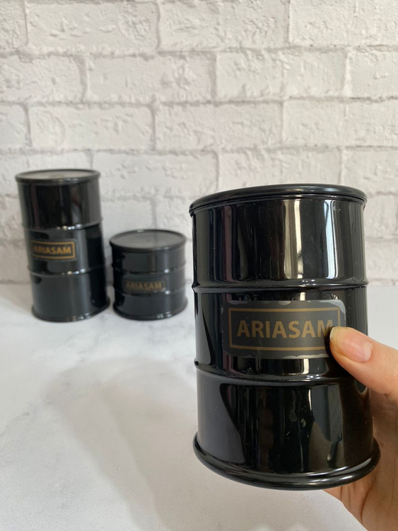 نمای نزدیک از بانکه بشکهای آریاسام مخصوص قهوه