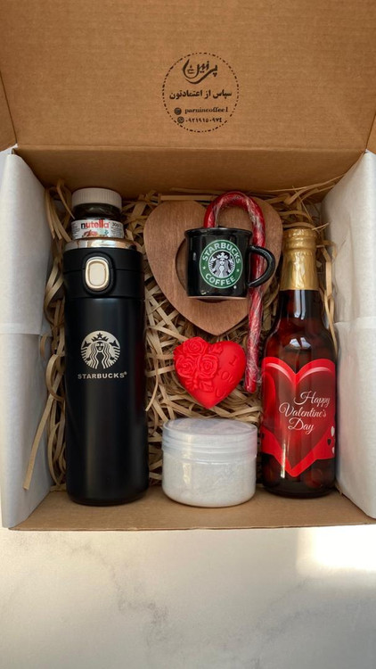 باکس هدیه ولنتاین با قهوه و لوازم دمآوری