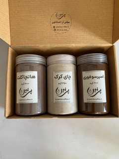 پک نوشیدنی فوری شامل اسپرسو، چای کرک و هات چاکلت