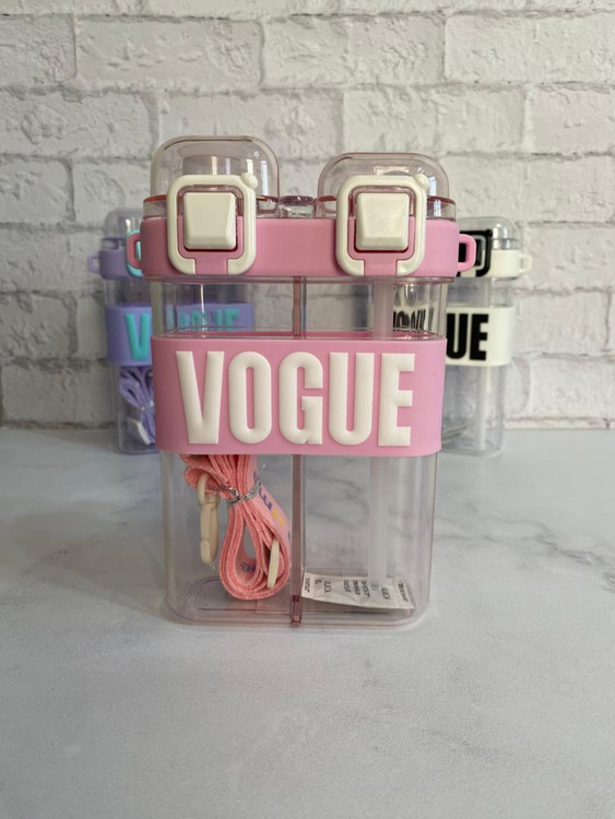 قمقمه دو محفظهای با بند رنگی enjoy cup time