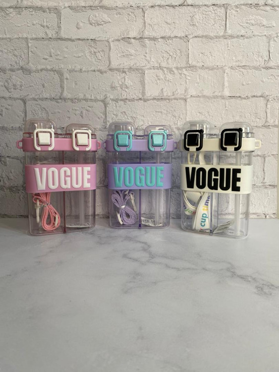 قمقمه دوقلو طرح VOGUE با دو مخزن جداگانه و بند قابل حمل