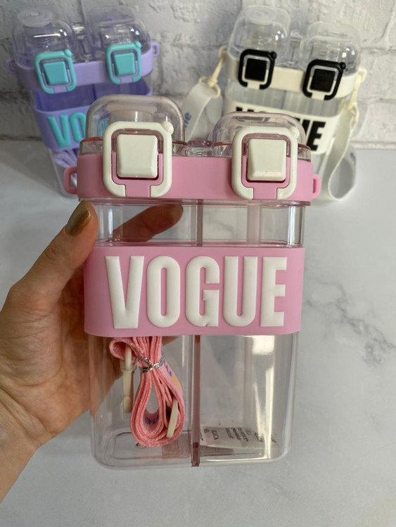 قمقمه دوقلو طرح VOGUE با دو مخزن جداگانه و بند قابل حمل