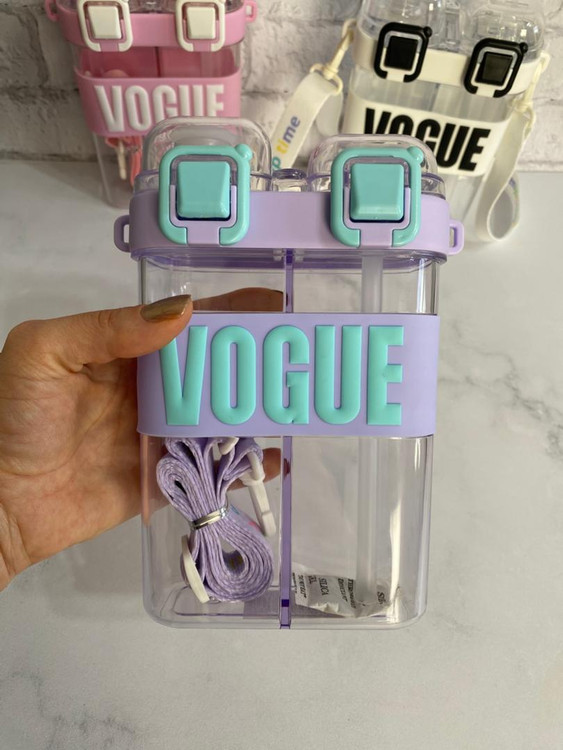 قمقمه دوقلو طرح VOGUE با دو مخزن جداگانه و بند قابل حمل