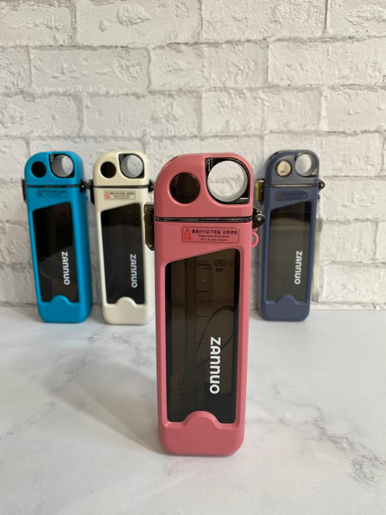 قمقمه صورتی شفاف زانو با درب دوقفله