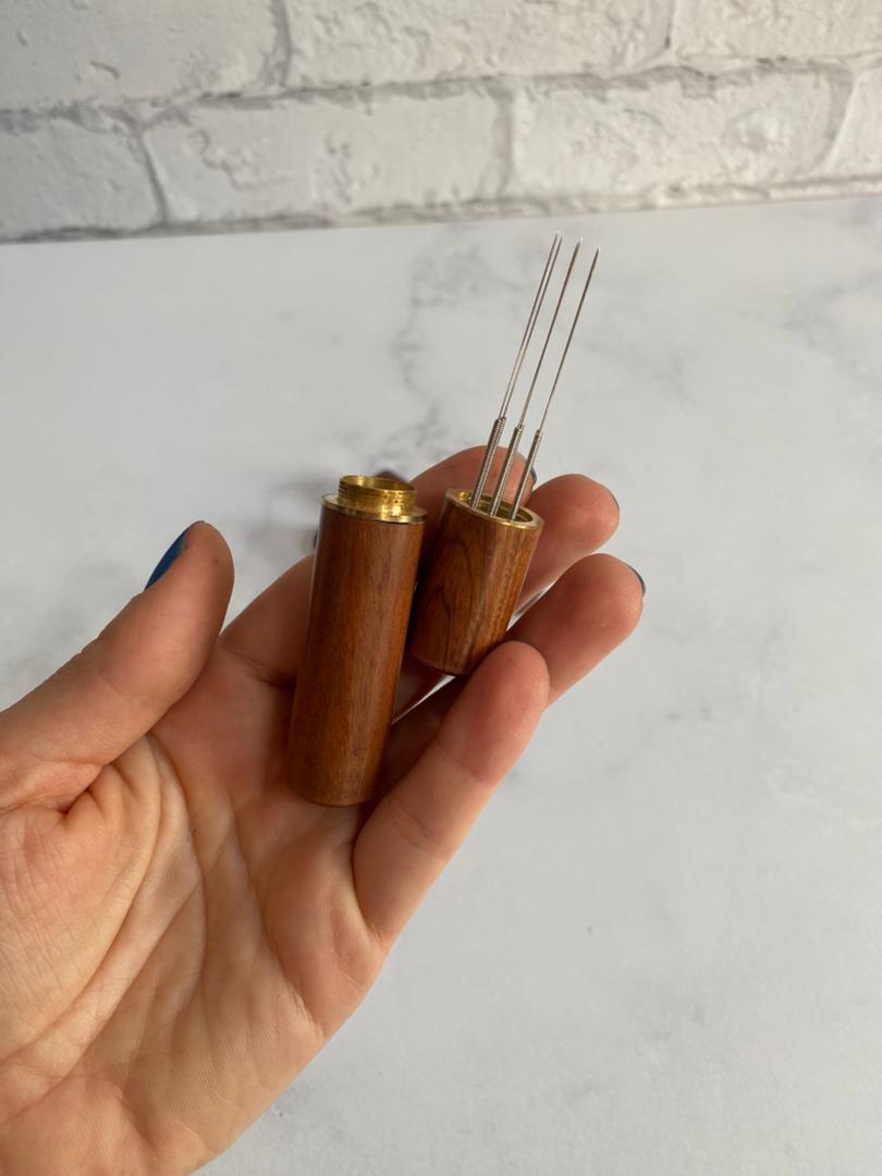 نیدل قهوه ماتیکی با بدنه چوبی