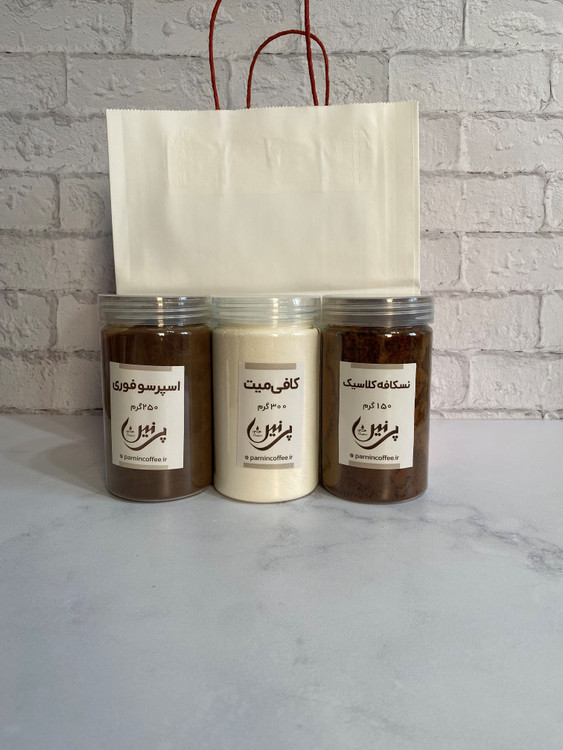 پک هدیه شامل اسپرسو فوری و مافی میت و نسکافه کلاسیک