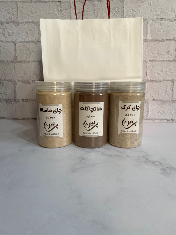 پک خوراکی شامل: چای کرک، چای ماسالا، هات چاکلت