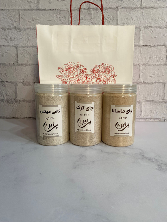 پک خوراکی شامل: کافی میکس، چای کرک ، چای ماسالا
