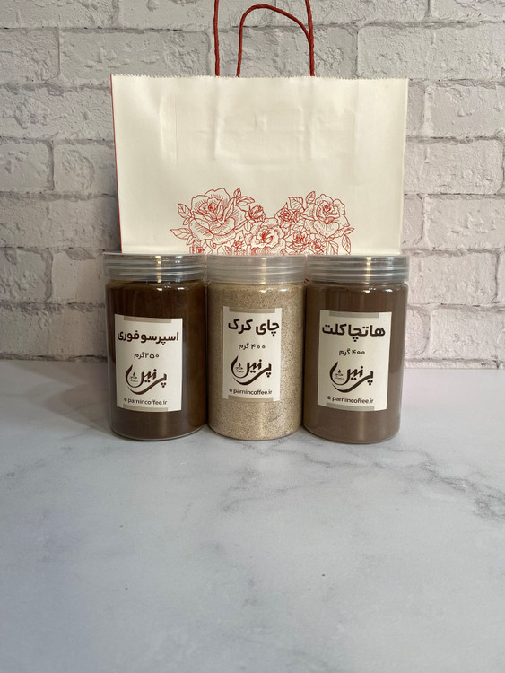 پک خوراکی اسپرسو فوری، چای کرک و هات چاکلت