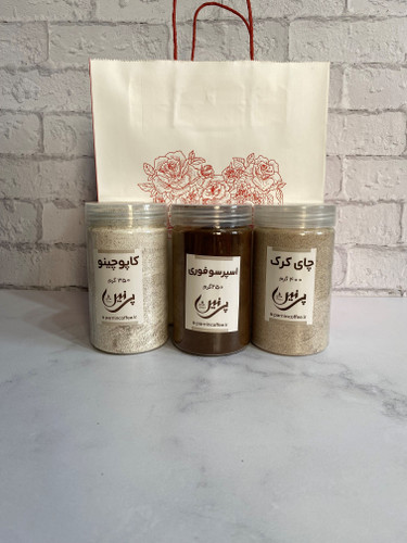 پک خوراکی شامل: کاپوچینو، اسپرسوفوری، چای کرک